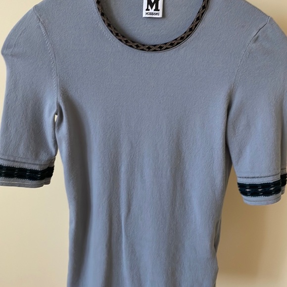 MISSONI bluish grey short sleeve top, size S - Picture 8 of 10